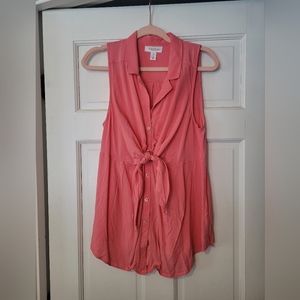 Motherhood Maternity pink sleeveless nursing blouse